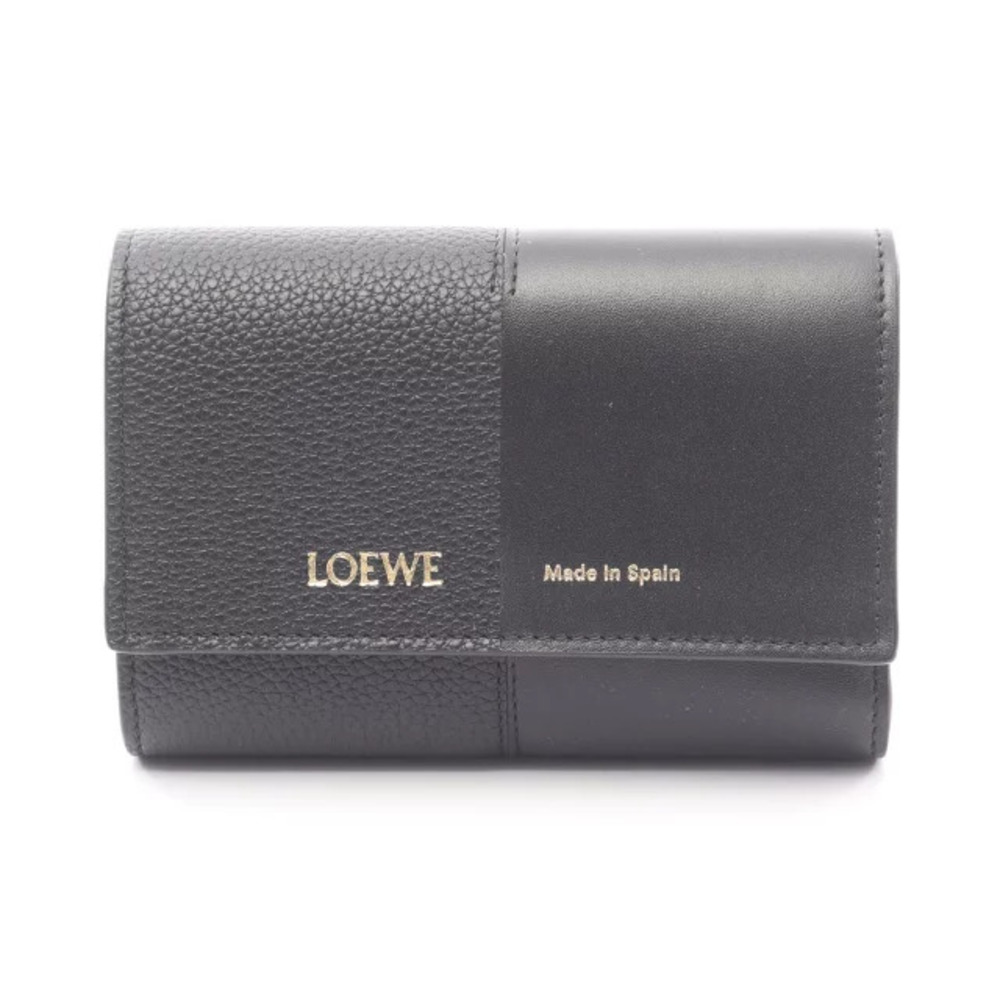 Loewe Vertical Wallet Tri fold Leather Black - Picture 1 of 5